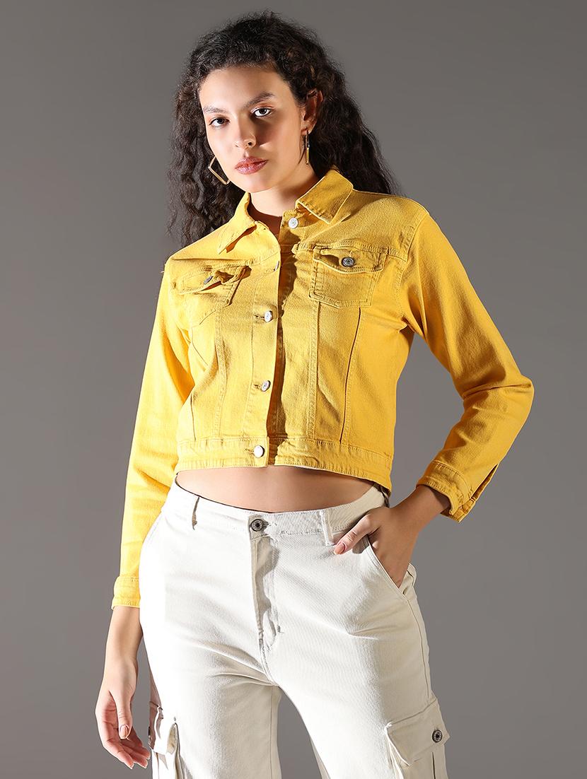 women solid denim summer jacket - 21696495 - Zoom Image - 0