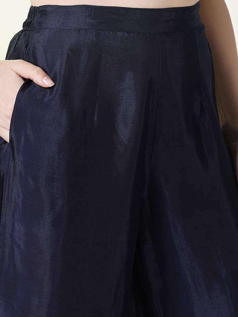 women navy blue top and palazzo co-ords set - 21696504 -  Standard Image - 5