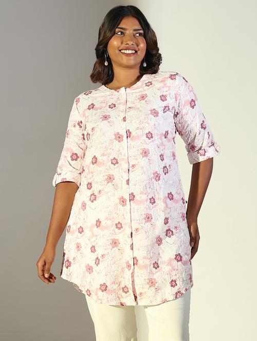 women floral roll up sleeve a-line kurti - 21696511 -  Standard Image - 0