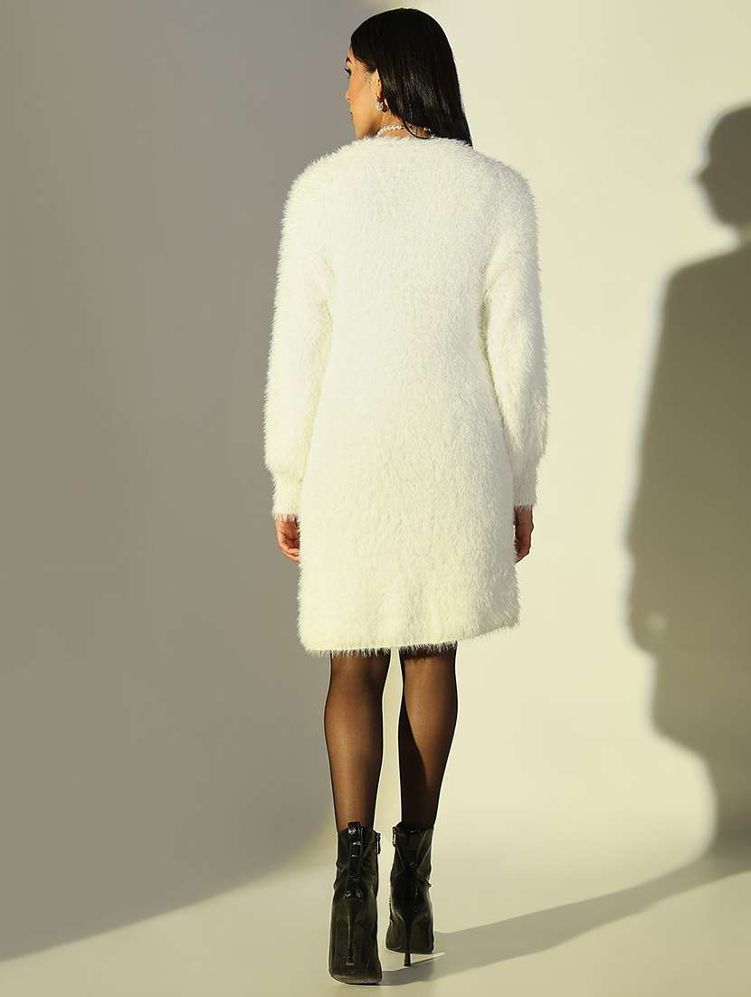 women white solid long sleeve shrug - 21696513 -  Standard Image - 3