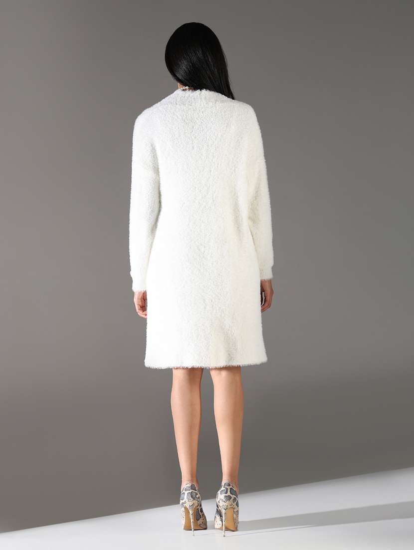 women white solid long sleeve shrug - 21696516 -  Standard Image - 3