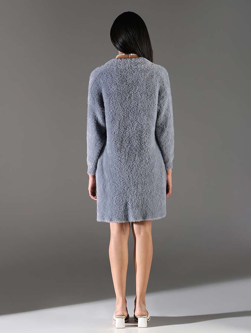 women grey solid long sleeve shrug - 21696517 -  Standard Image - 3