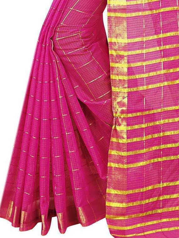 women checkered southern silk saree - 21696528 -  Standard Image - 3