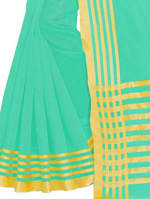 women solid with bordered saree - 21696544 -  Standard Image - 3
