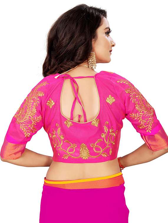 women solid with bordered saree - 21696563 -  Standard Image - 3