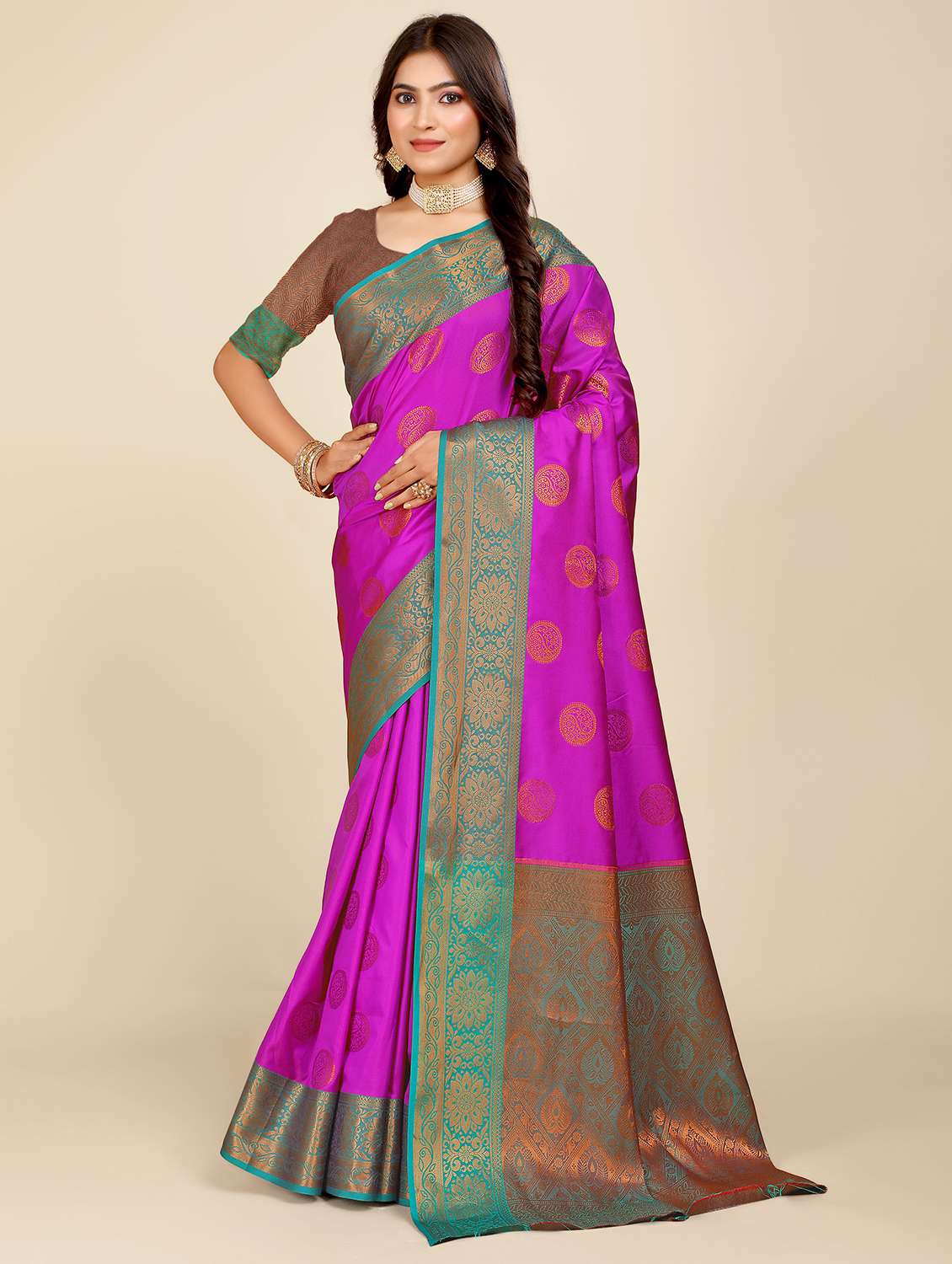 women self design banarasi saree