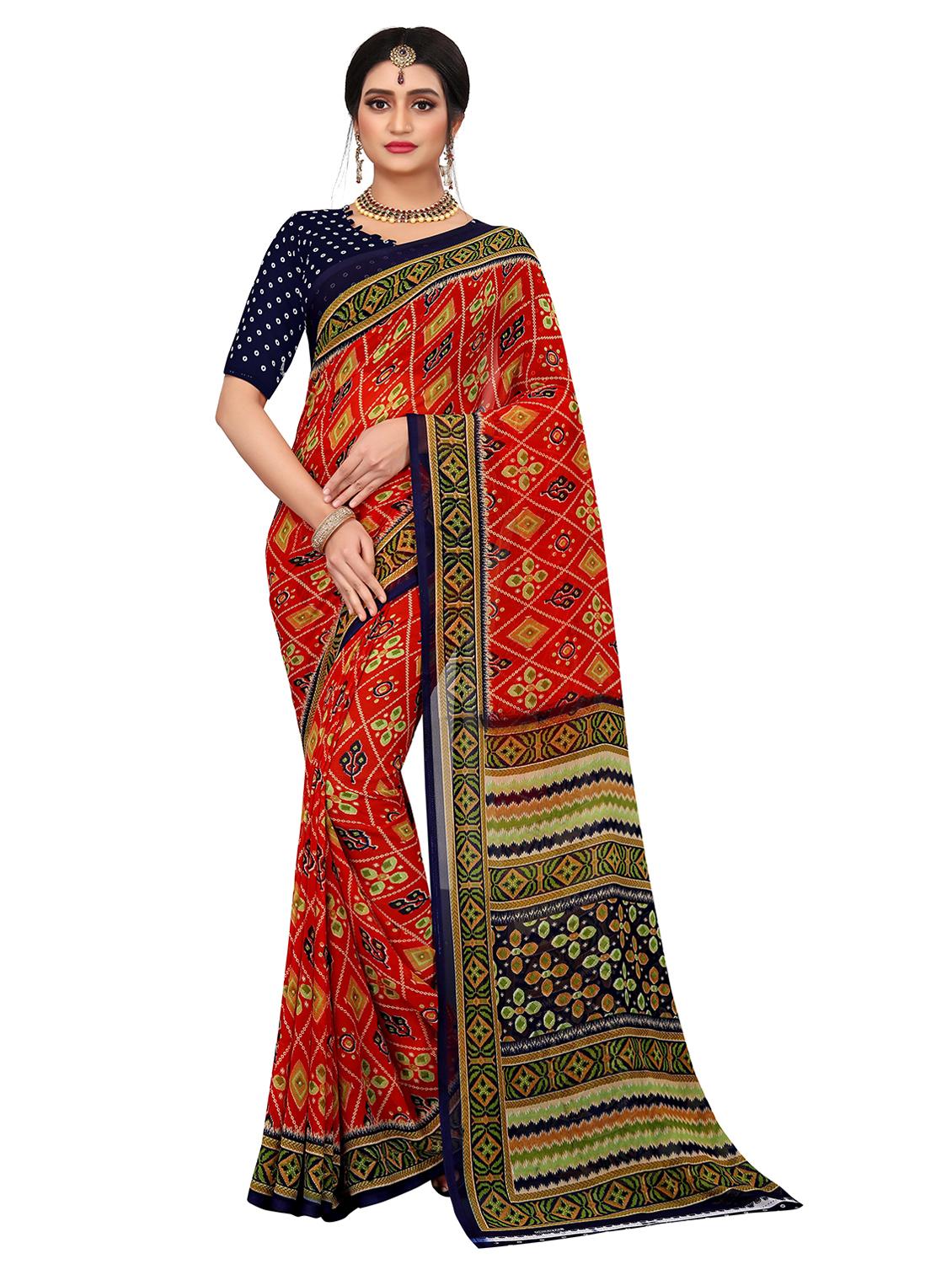 women red printed saree - 21696877 - Zoom Image - 0
