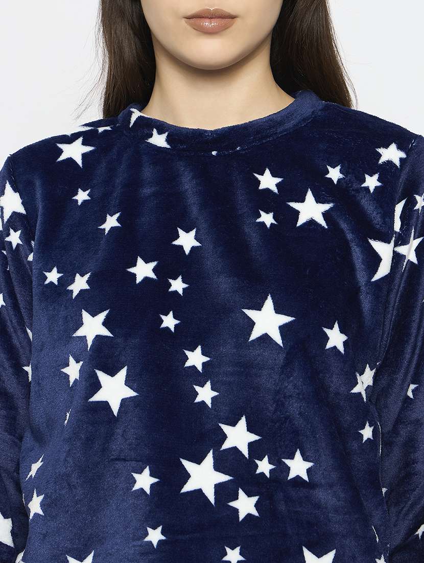 women printed round neck nightwear pyjama set - 21696939 - Standard Image - 5