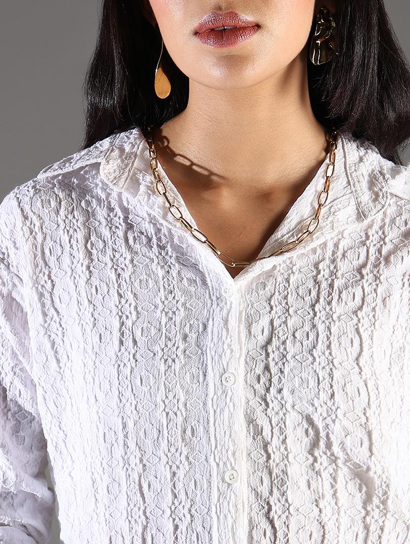 women white solid three quarter sleeve shirt dress - 21696942 - Standard Image - 5