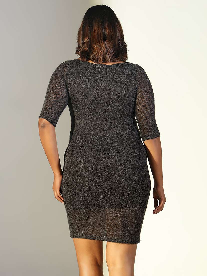 women plus size self design bodycon dress - 21696944 - Standard Image - 3
