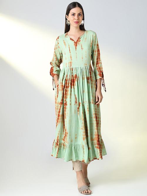 women three quarter sleeve anarkali kurta - 21696978 - Standard Image - 0