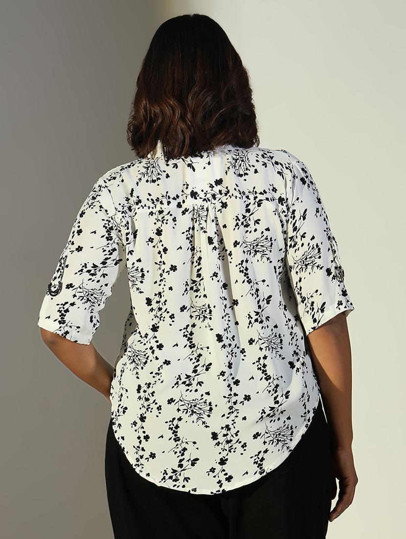women floral printed collared neck regular top - 21697015 - Standard Image - 3