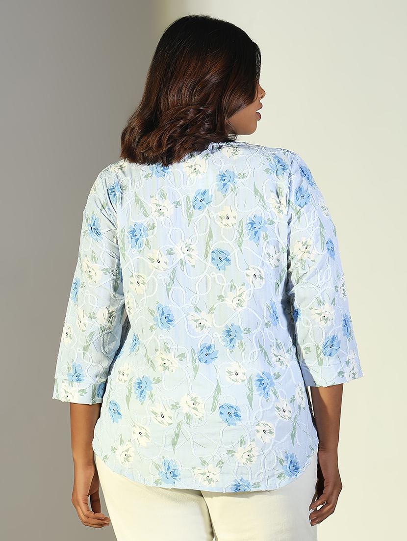 women floral printed round neck regular top - 21697019 - Standard Image - 3
