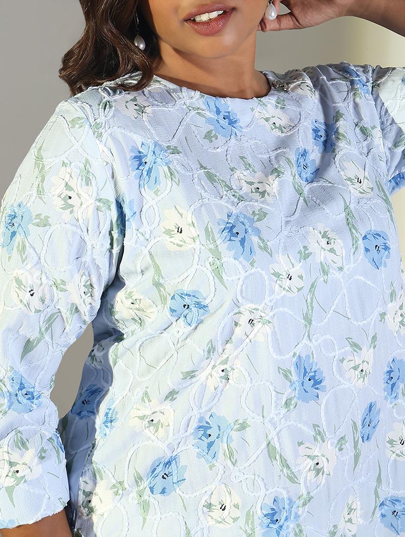 women floral printed round neck regular top - 21697019 - Standard Image - 5
