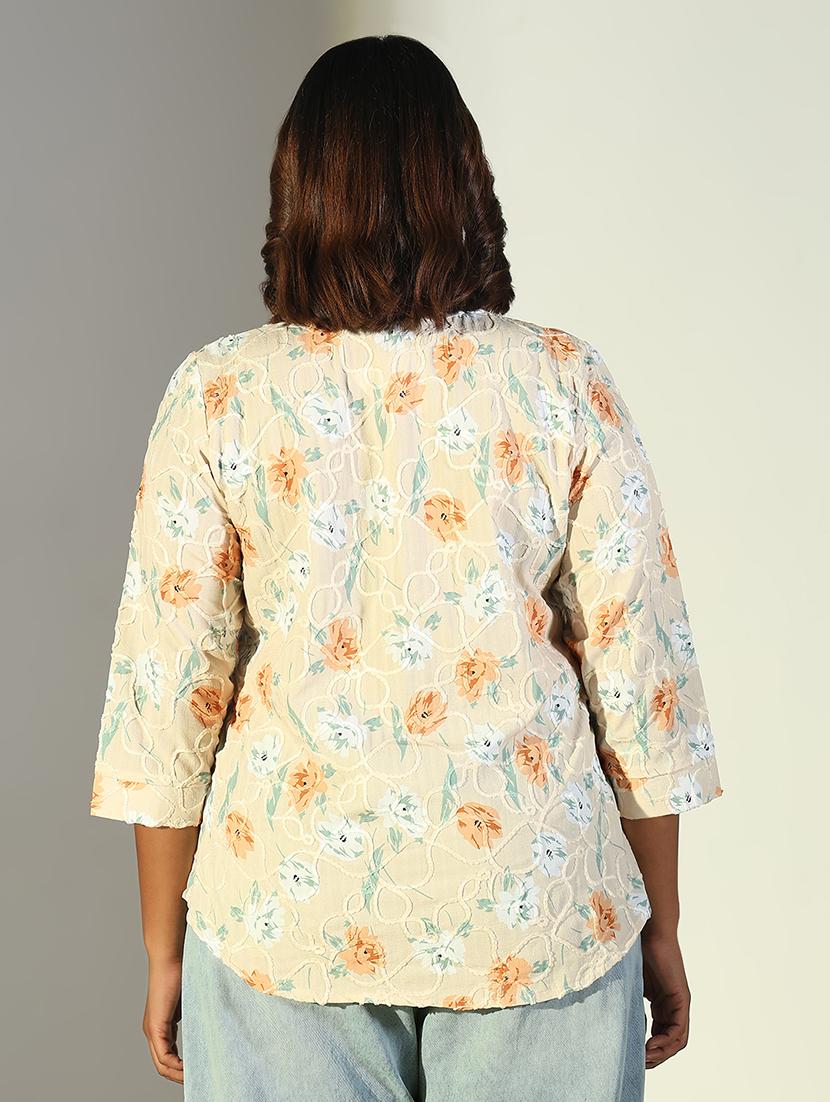 women floral printed round neck regular top - 21697020 - Standard Image - 3