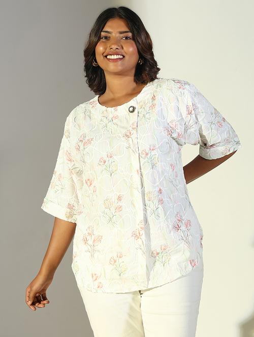 women floral printed round neck regular top - 21697021 - Standard Image - 0