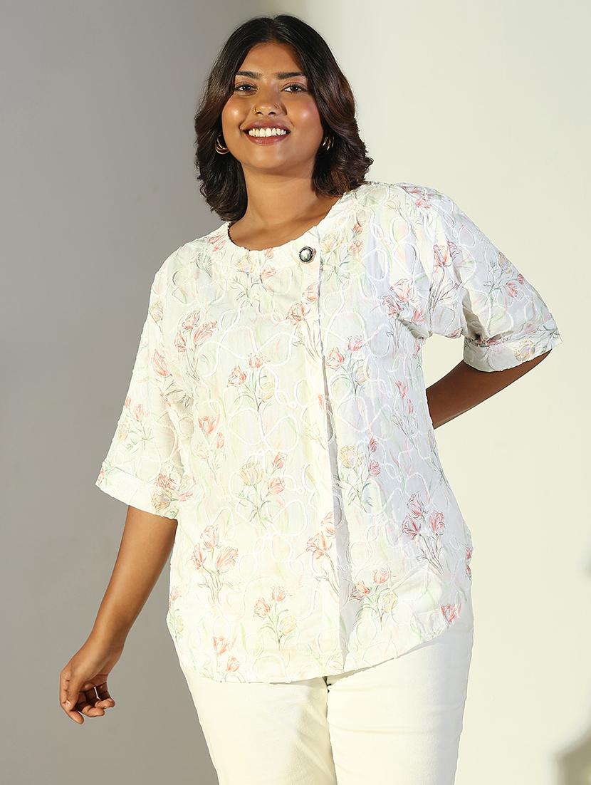 women floral printed round neck regular top - 21697021 - Zoom Image - 0
