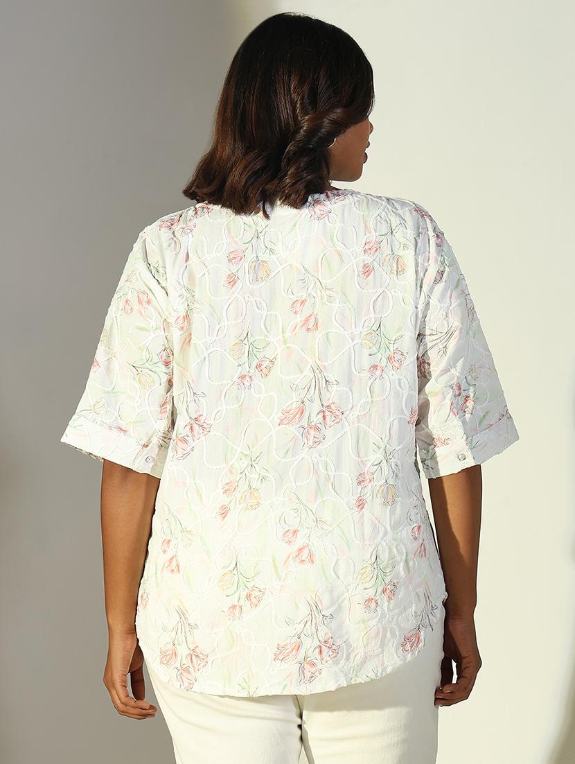 women floral printed round neck regular top - 21697021 - Standard Image - 3