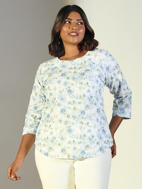 women floral printed round neck regular top - 21697022 - Standard Image - 0