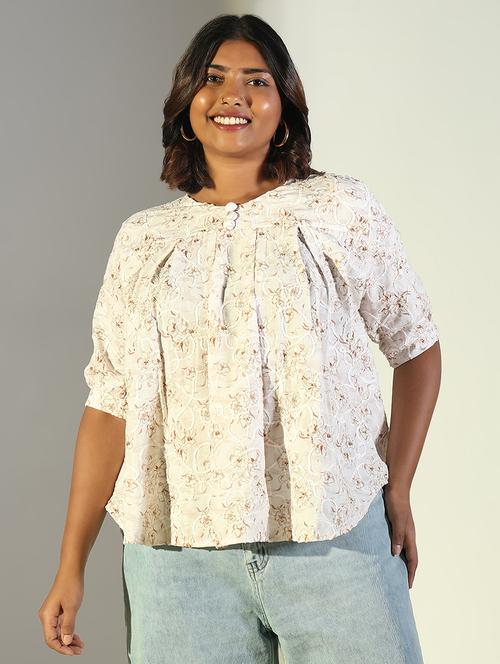 women floral printed round neck regular top - 21697027 - Standard Image - 0