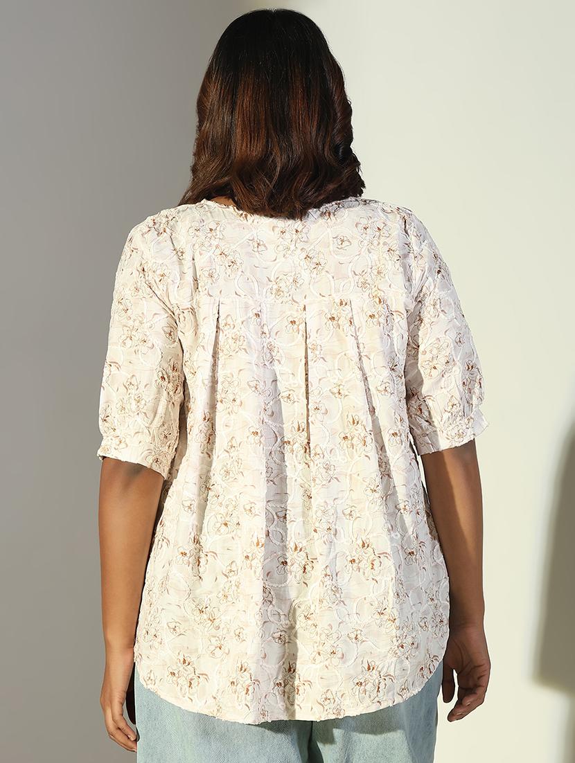 women floral printed round neck regular top - 21697027 - Standard Image - 3