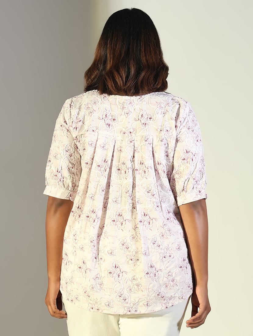 women floral printed round neck regular top - 21697028 - Standard Image - 3