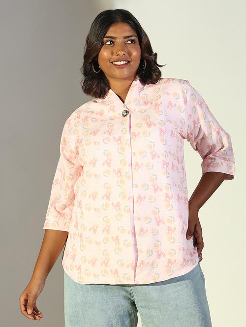 women floral printed three quarter sleeve regular top - 21697030 -  Standard Image - 0