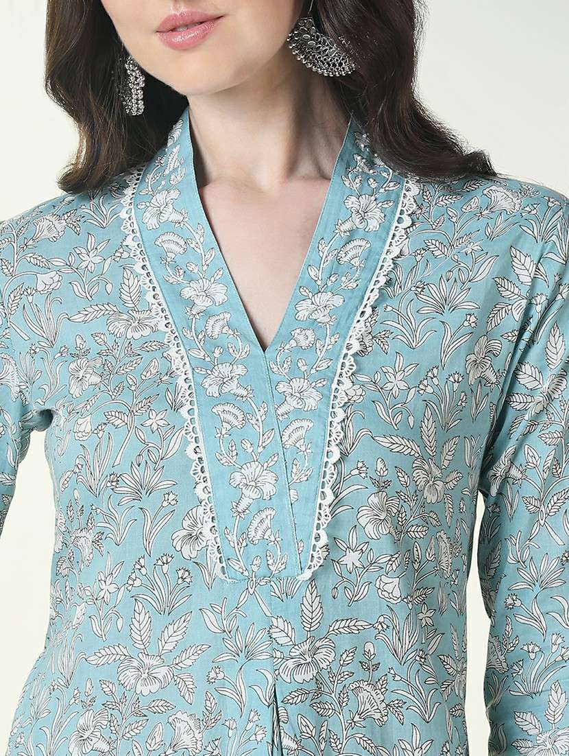 women three quarter sleeve kurta pant with dupatta set - 21697061 -  Standard Image - 5