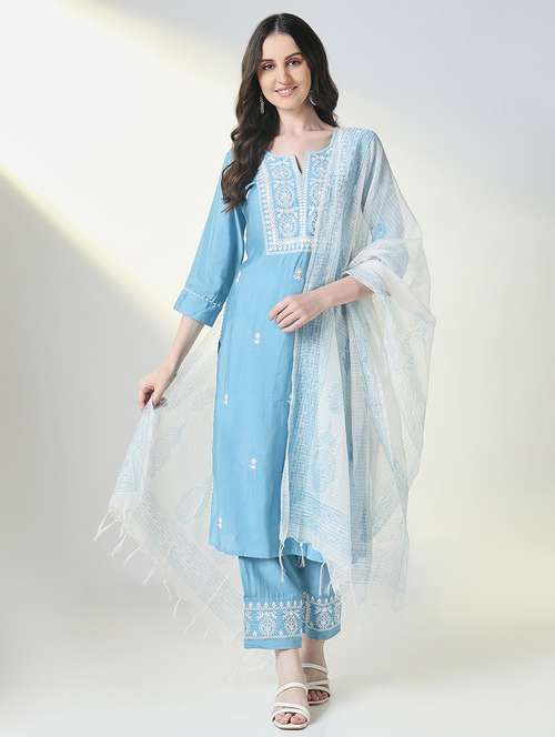 women embroidered kurta pant set with dupatta - 21697070 -  Standard Image - 0