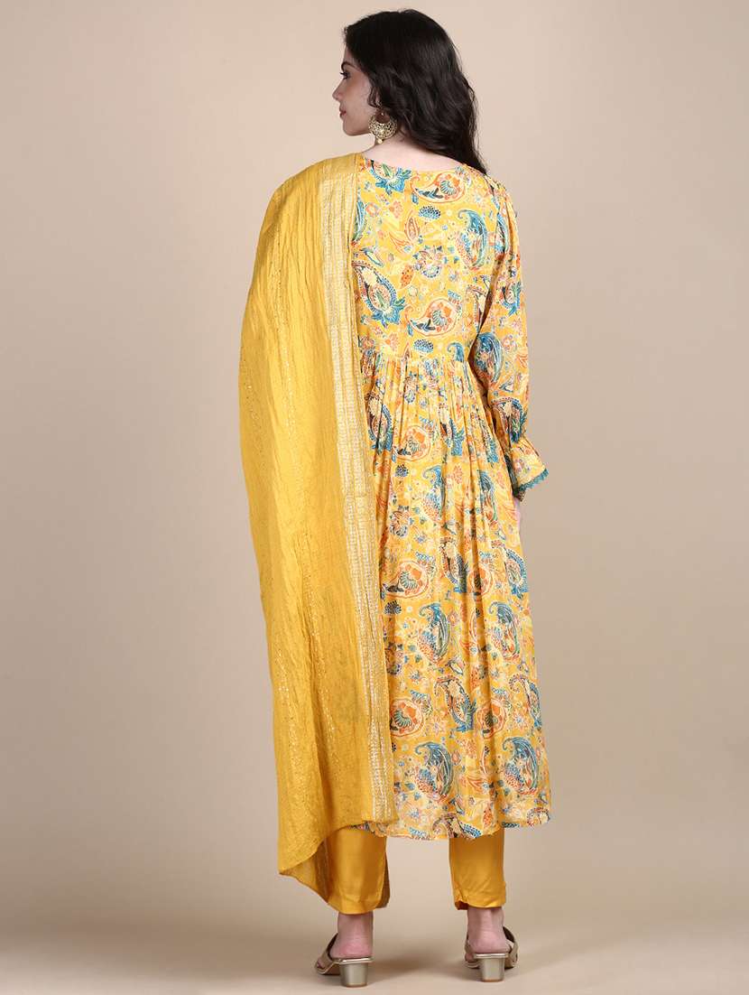 women paisley long sleeve kurta pant with dupatta set - 21697102 -  Standard Image - 3
