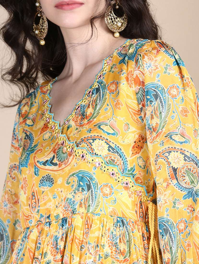 women paisley long sleeve kurta pant with dupatta set - 21697102 -  Standard Image - 5