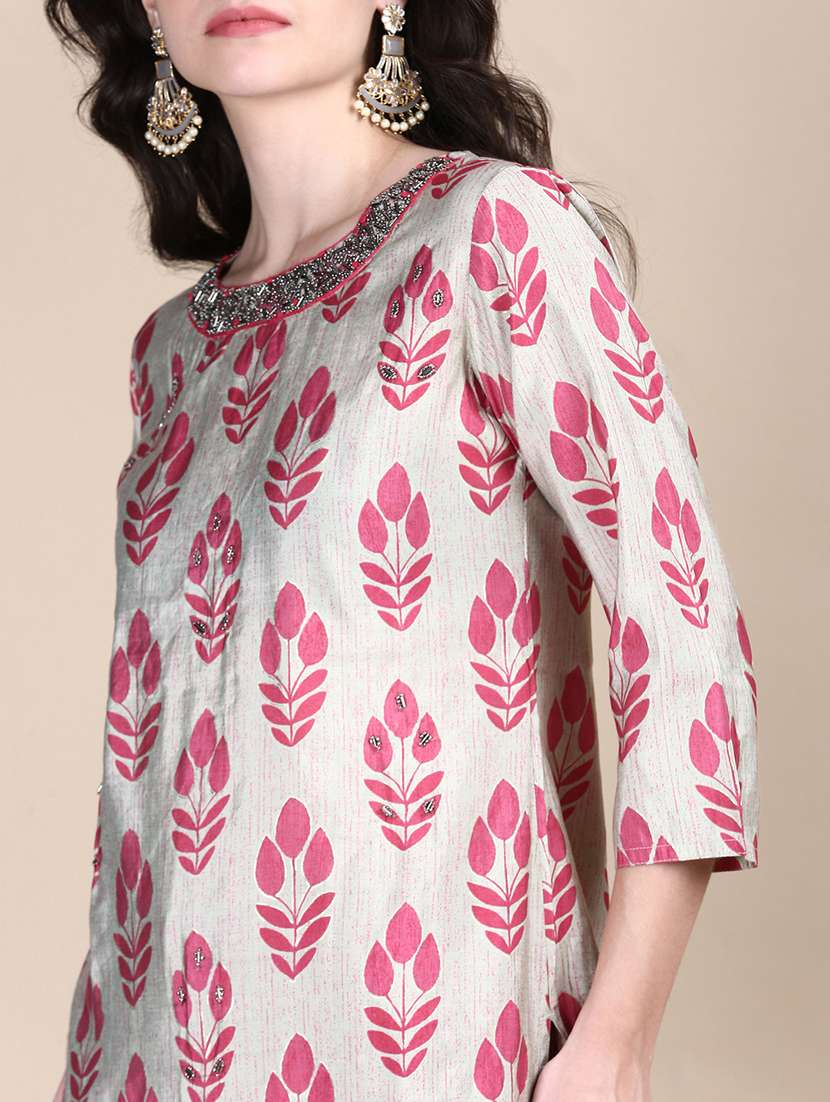 women three quarter sleeve kurta pant with dupatta set - 21697103 -  Standard Image - 5