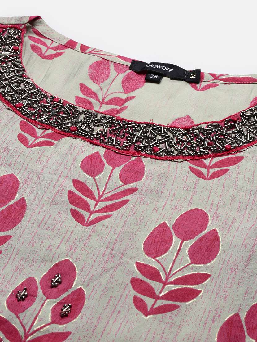 women three quarter sleeve kurta pant with dupatta set - 21697103 -  Standard Image - 8