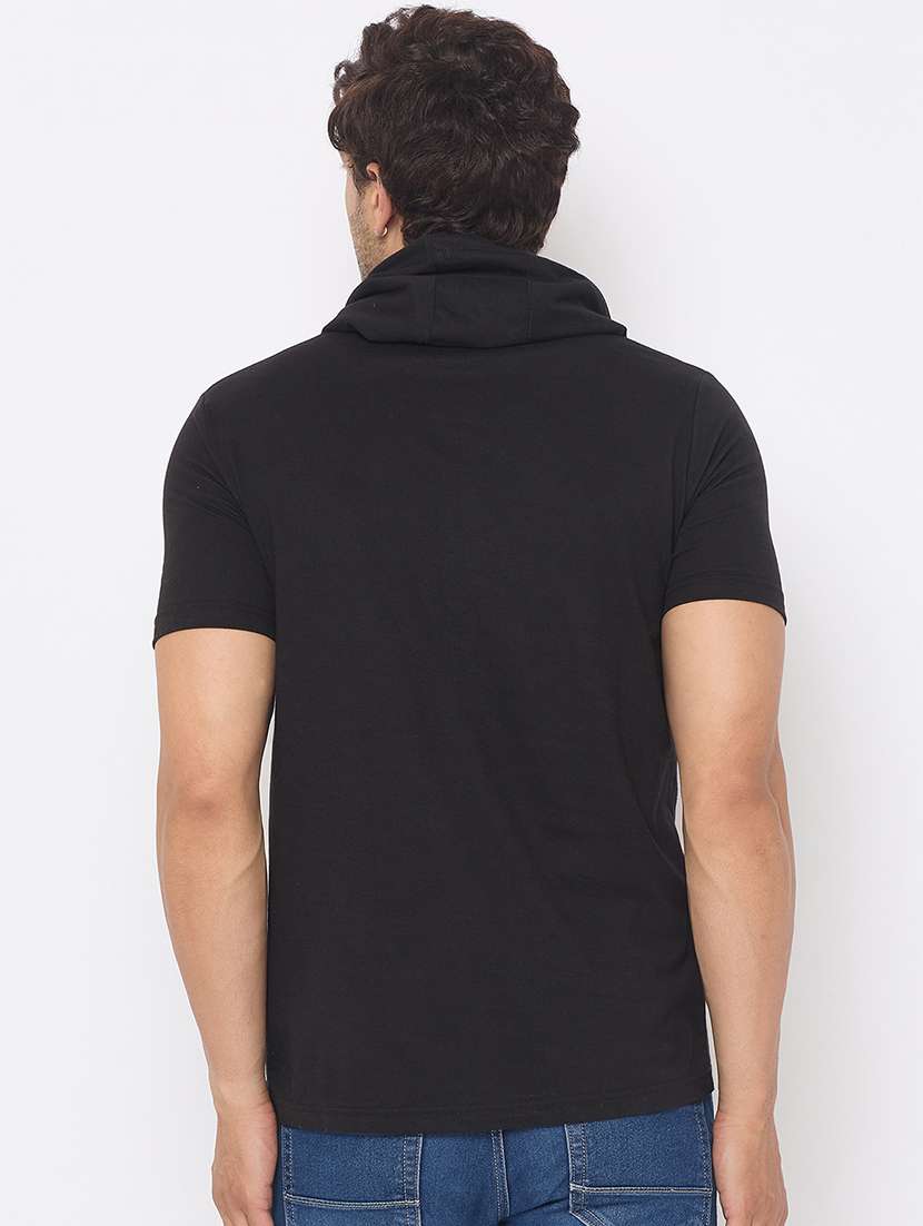 men front print hooded t-shirt - 21697129 -  Standard Image - 3