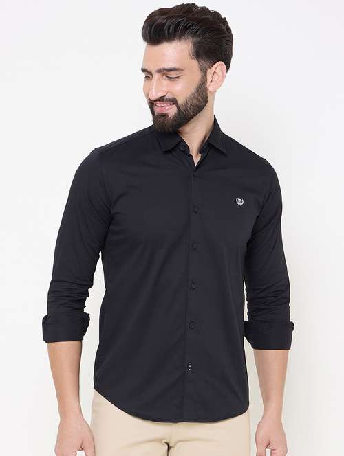 men solid long sleeve casual shirt - 21697406 -  Standard Image - 0