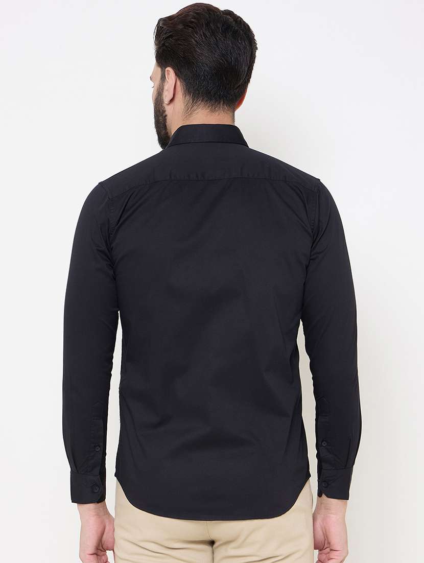 men solid long sleeve casual shirt - 21697406 -  Standard Image - 3