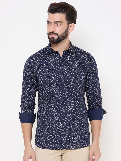 blue cotton casual shirt - 21697435 - Standard Image - 0