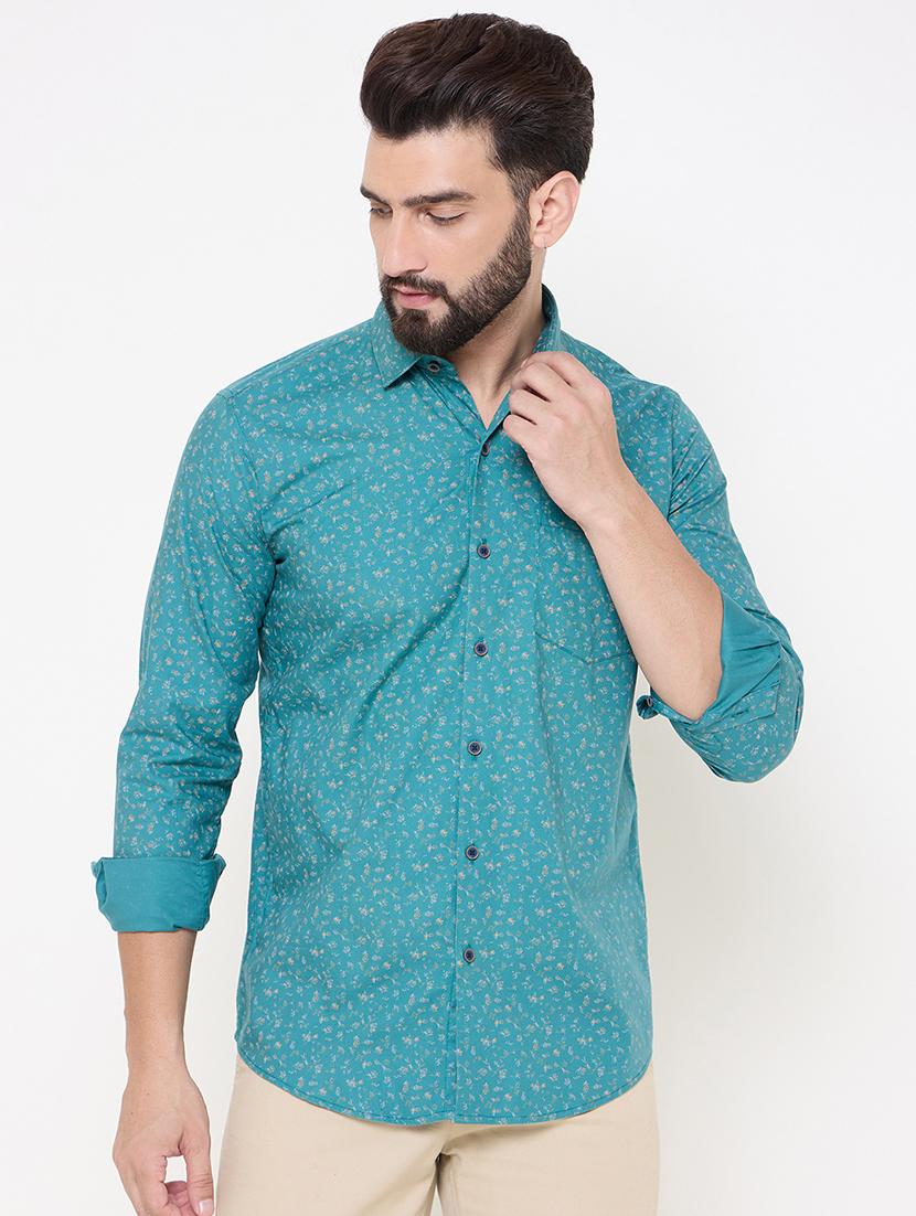 blue cotton casual shirt - 21697437 -  Zoom Image - 0