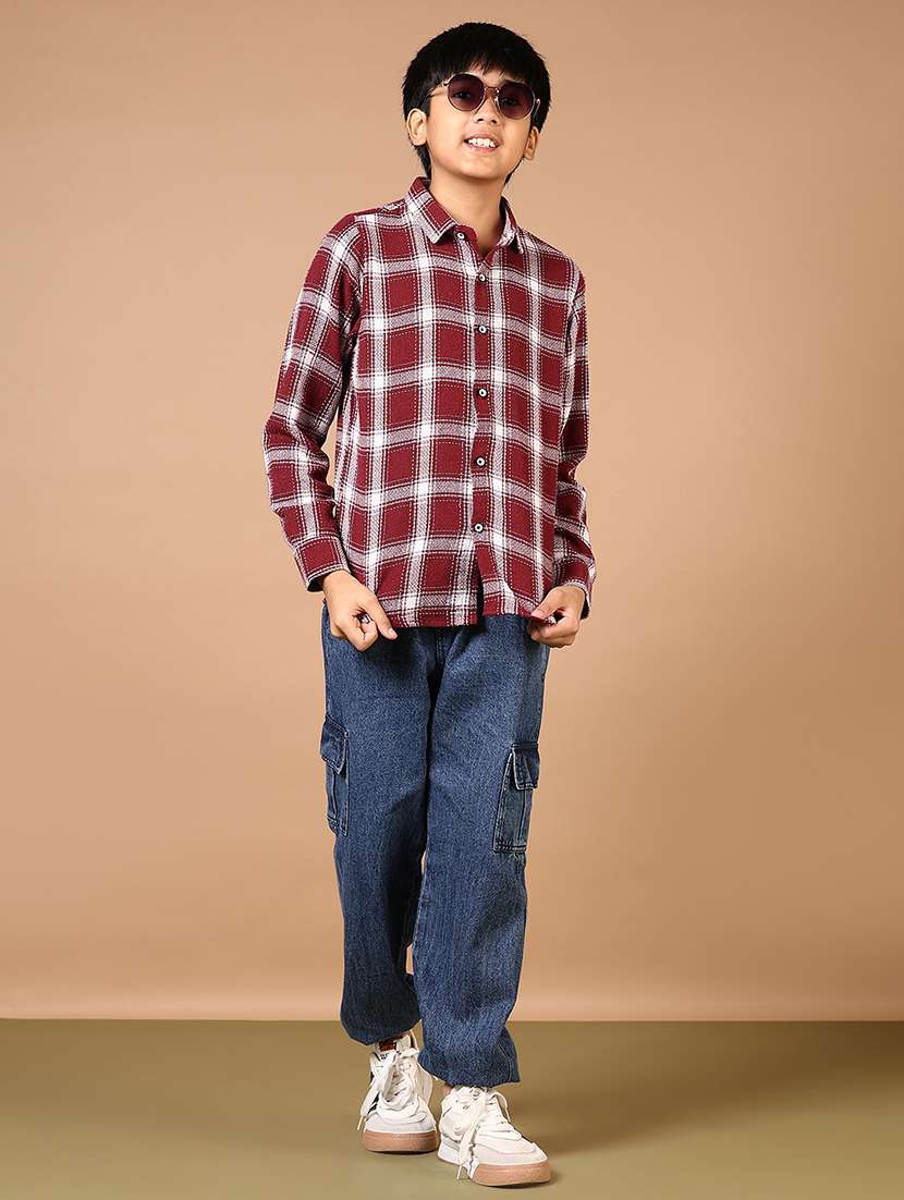 boys checkered long sleeve casual shirt - 21697579 -  Standard Image - 3