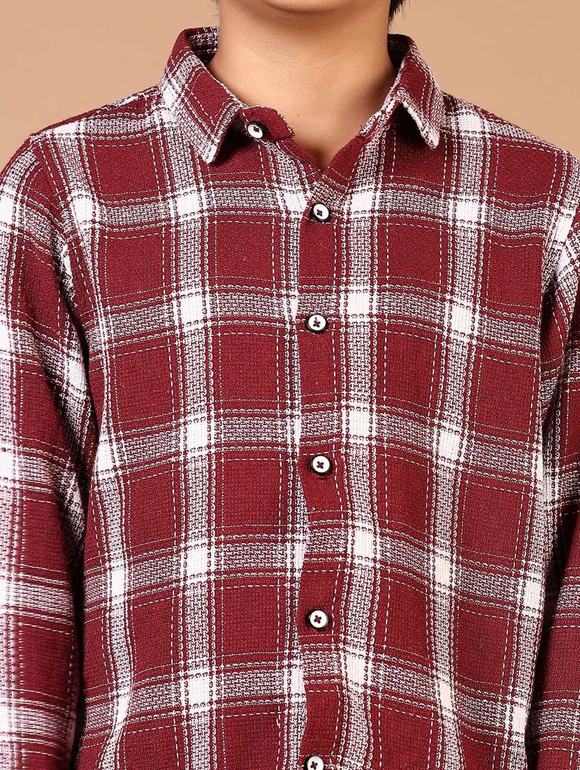 boys checkered long sleeve casual shirt - 21697579 -  Standard Image - 5