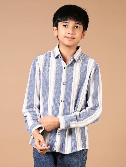 boys striped long sleeve casual shirt - 21697580 -  Standard Image - 0