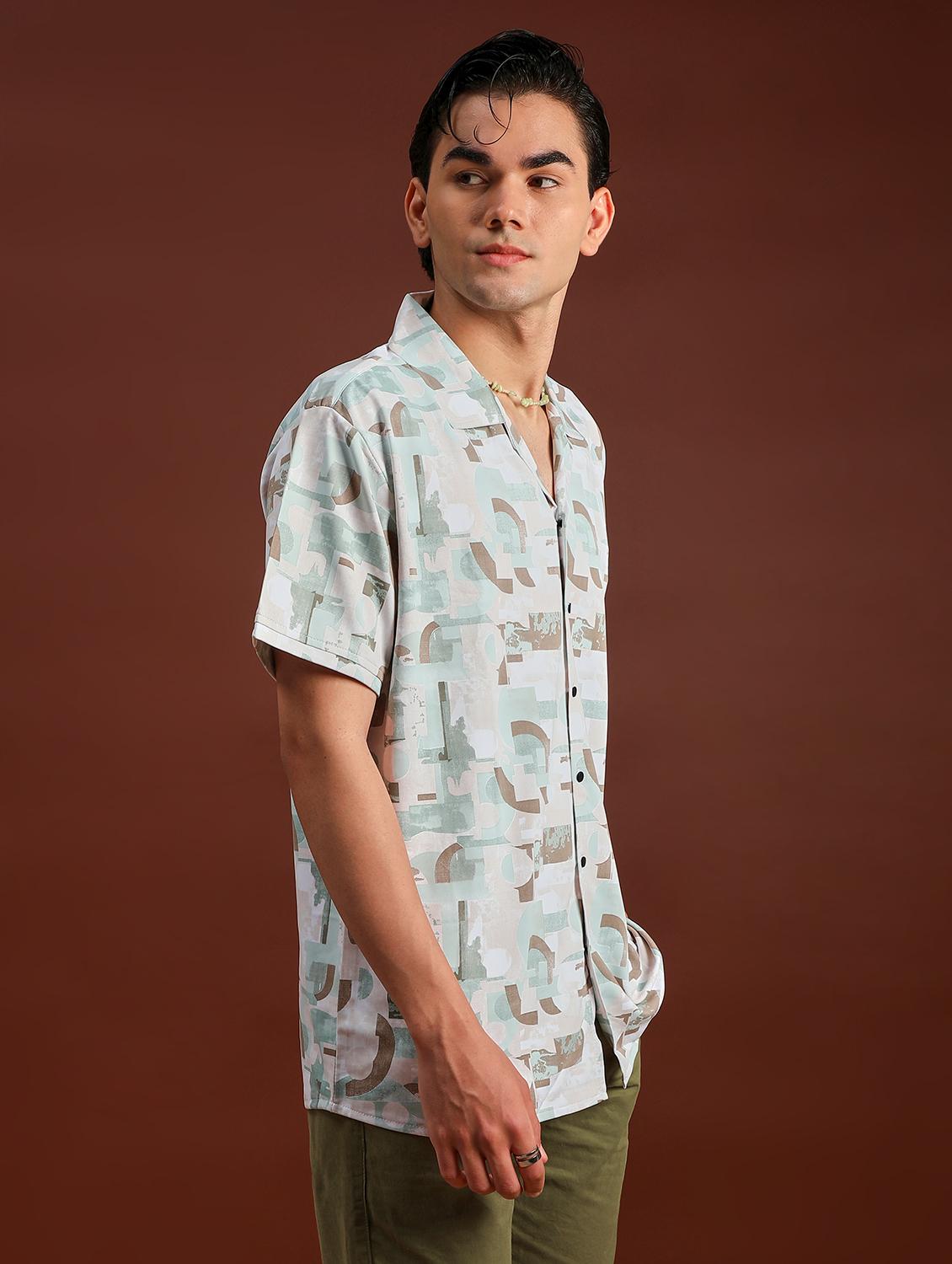 sage green cotton casual shirt - 21697608 - Standard Image - 3