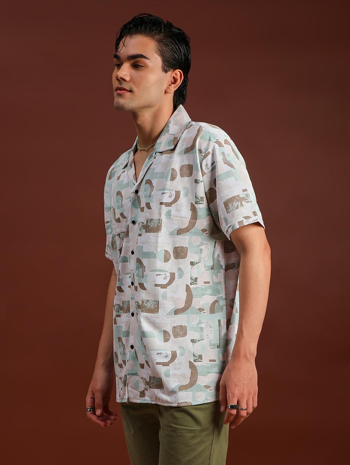 sage green cotton casual shirt - 21697608 - Standard Image - 5