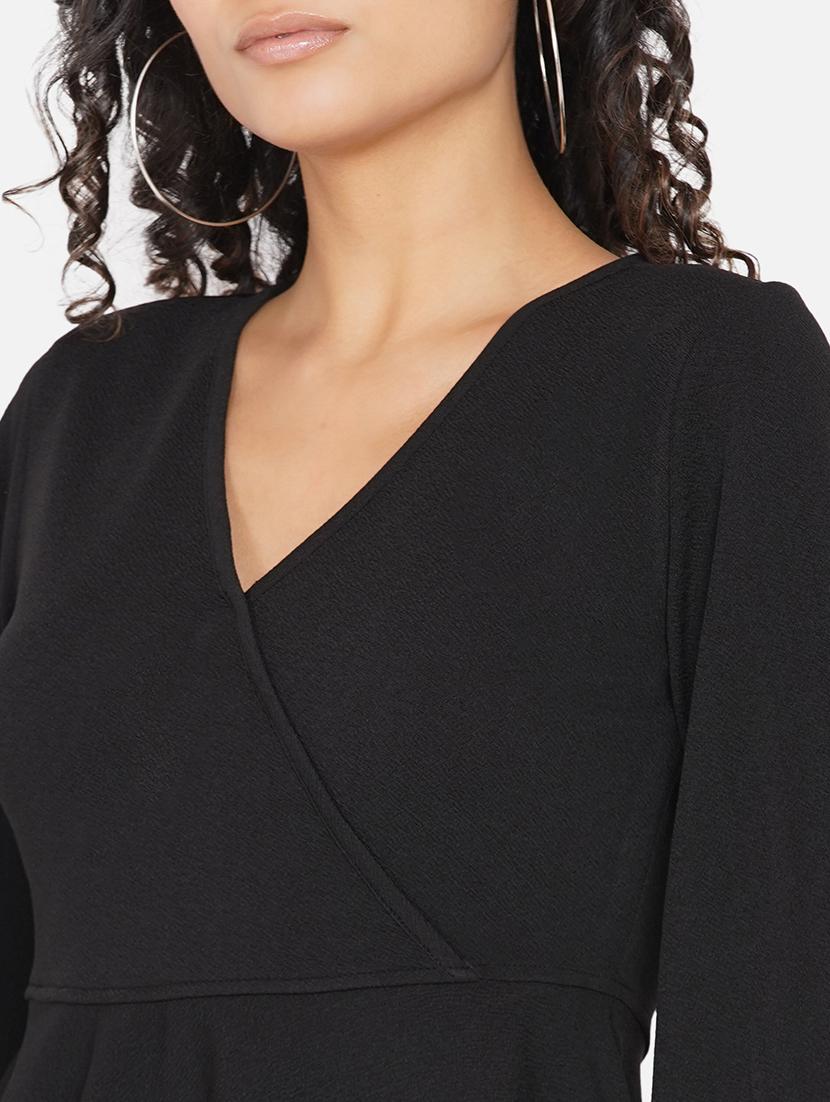 women solid bishop sleeves peplum top - 21697789 - Standard Image - 5