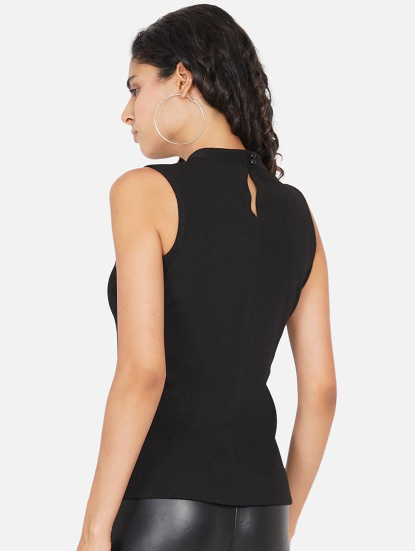 women solid mock neck sleevelss regular top - 21697792 - Standard Image - 3