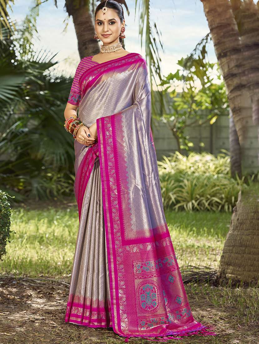 women self design kanjivaram saree with blouse