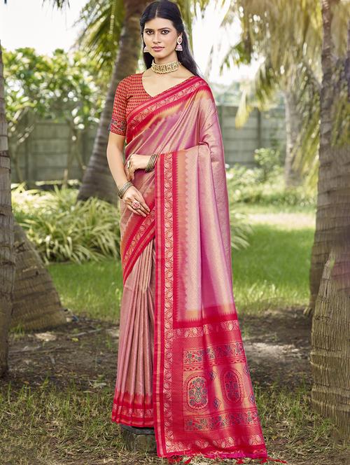 women self design kanjivaram saree with blouse - 21697804 -  Standard Image - 0