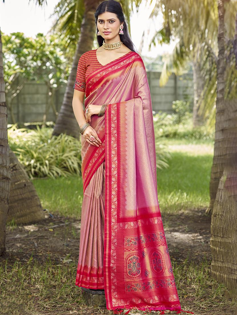 women self design kanjivaram saree with blouse - 21697804 -  Zoom Image - 0