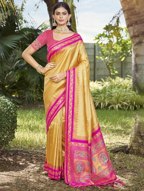 women self design kanjivaram saree with blouse - 21697806 -  Standard Image - 0