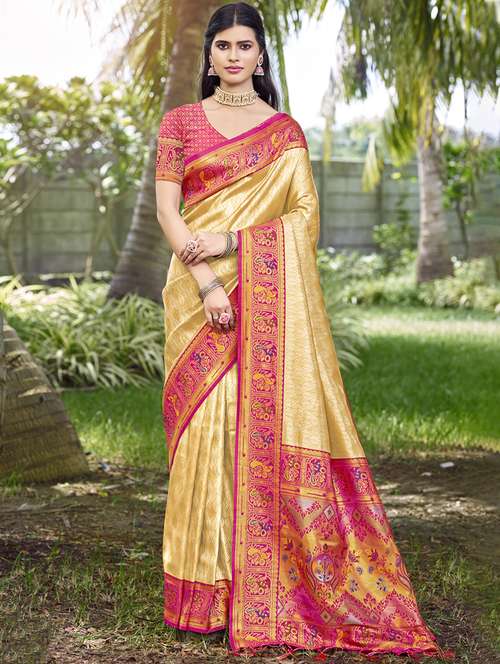women self design kanjivaram saree with blouse - 21697811 -  Standard Image - 0
